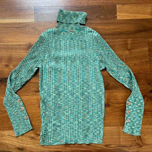 Anthropologie Button Sleeve Turtleneck 